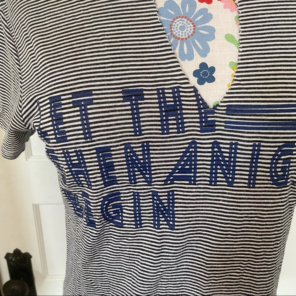 Striped Ringer Text Tee - Picture 2 of 3